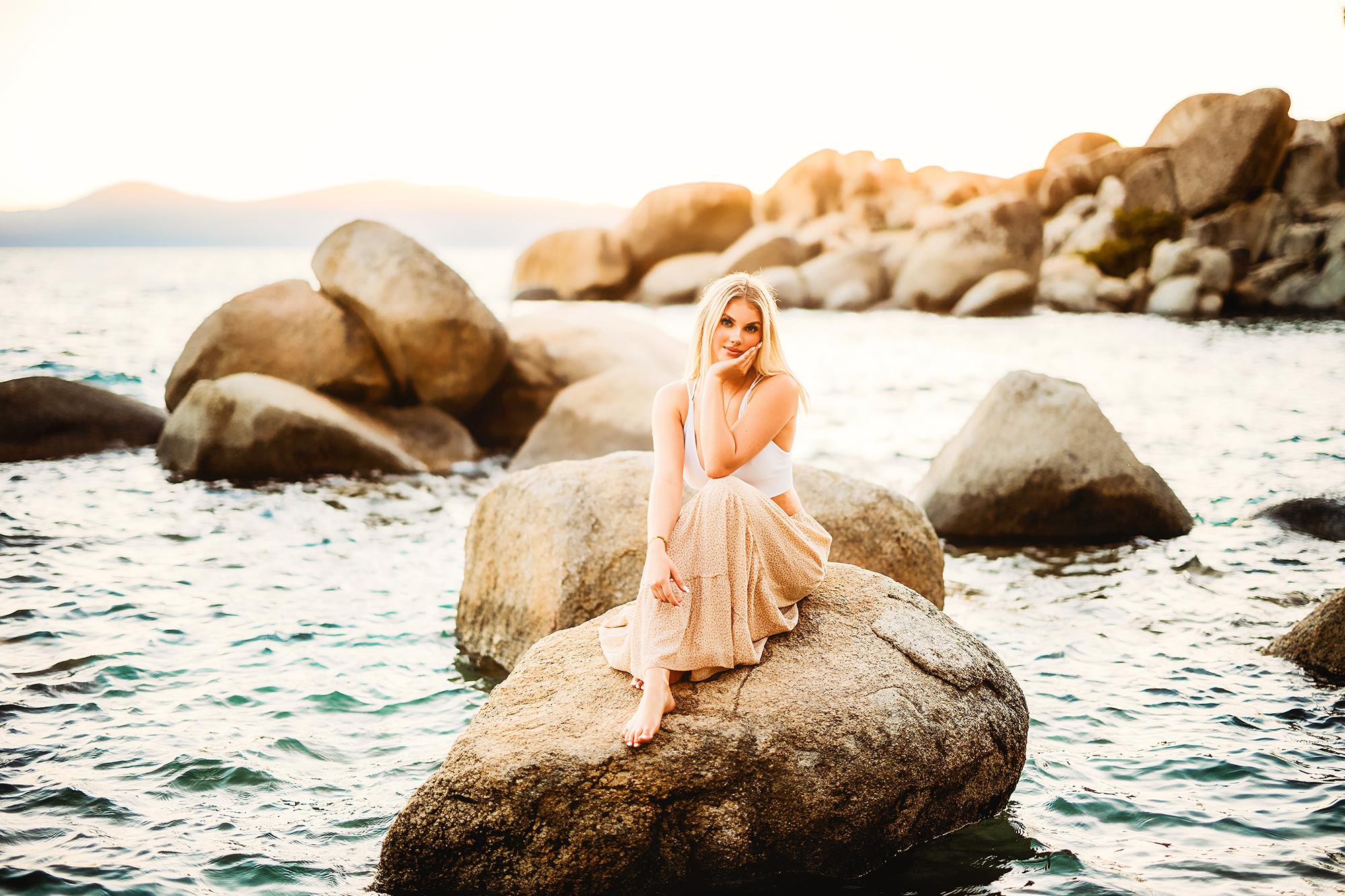 High school senior photos outdoors lake tahoe